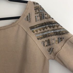 Free People beaded sweatshirt